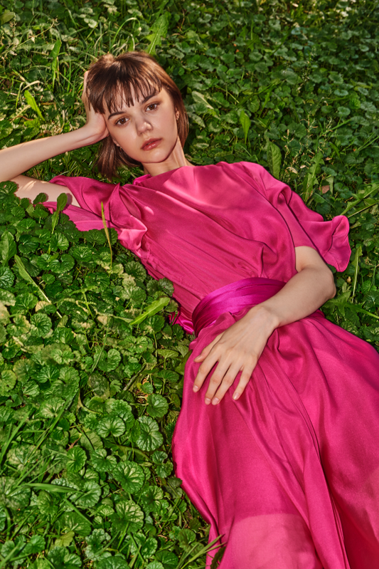 Peony Silk Chiffon Dress