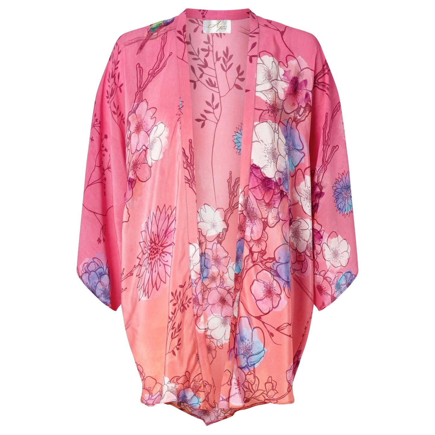 Opal Silk Crepe Kimono