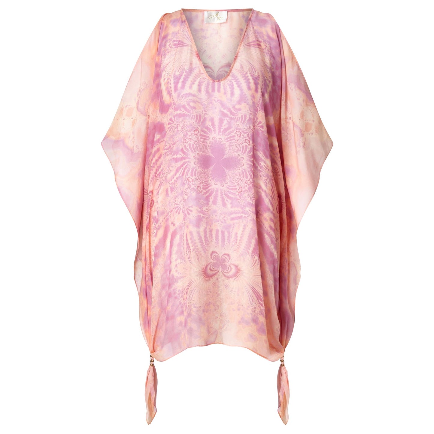 Tourmaline Silk Chiffon Kaftan