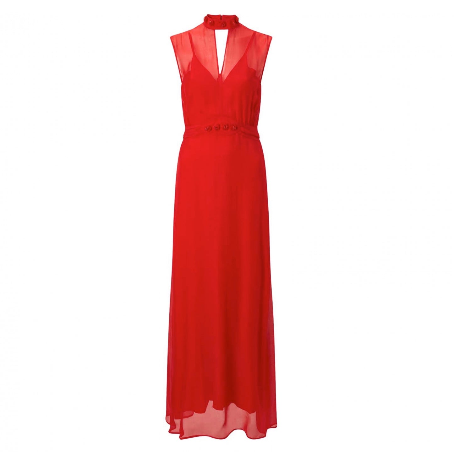 Naomi Silk Chiffon Red Gown