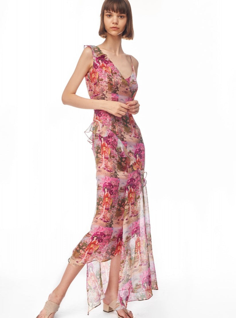 Orchid Silk Chiffon Dress anyamaj.eu