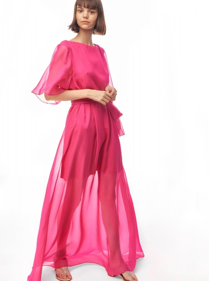 Peony Silk Chiffon Dress