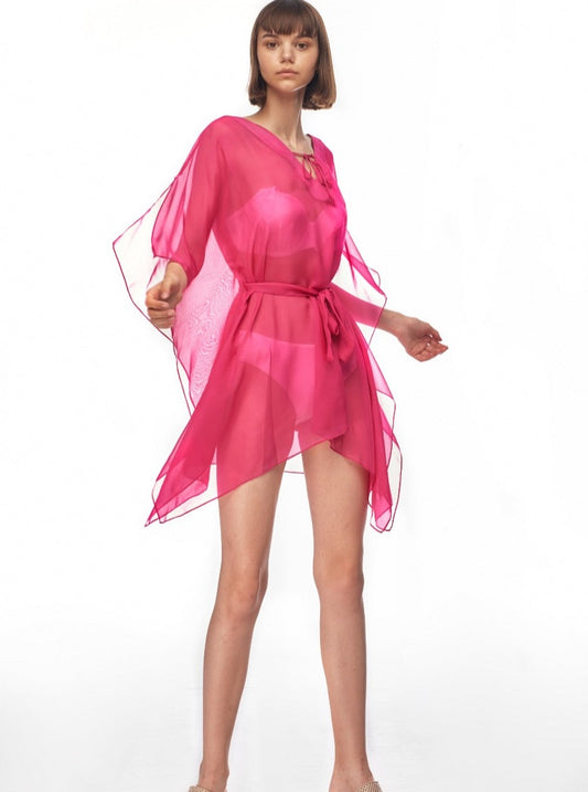 Peony Silk Chiffon Tunic