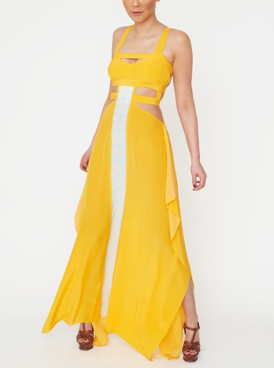 Citrine Silk Dress